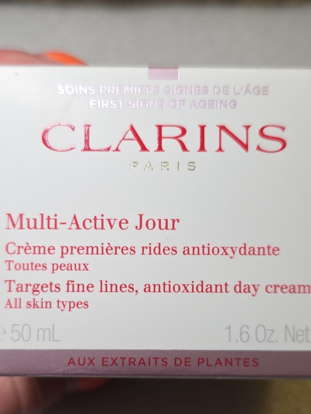 Clarins Multi-Active Jour Day Cream - White and Pink Packaging